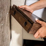 Bedside Tables - Floating Semicircular Bedside Tables Set 2 Acacia - Dimehouse