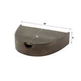 Bedside Tables - Floating Semicircular Bedside Tables Set 2 Acacia - Dimehouse