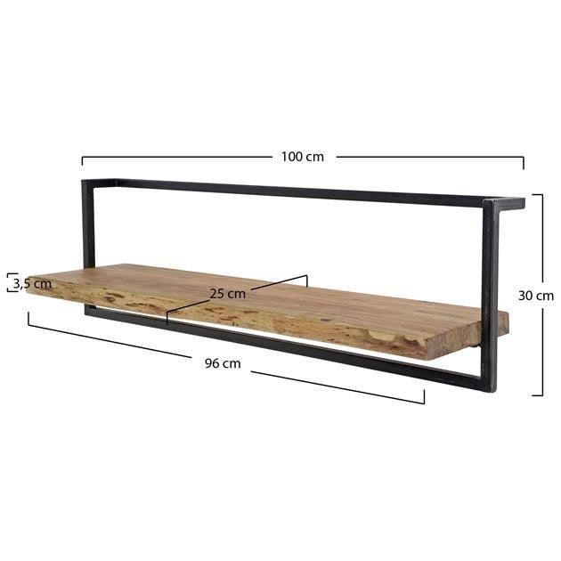 Wall shelf Aberdeen DH Interior Acacia LxWxH 105x36x13 Acacia wood White photo size indication