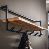Coat rack Dewi DH Interior Acacia LxWxH 104x36x17 Acacia wood Atmospheric photo detail