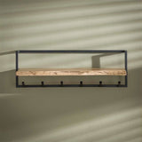 Coat rack Dewi DH Interior Acacia LxWxH 104x36x17 Acacia wood Atmospheric photo front view