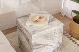 Side tables - Modern Side Table Kuub Square Marble Look - 45x45x50 cm - Dimehouse