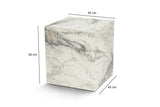 Side tables - Modern Side Table Kuub Square Marble Look - 45x45x50 cm - Dimehouse