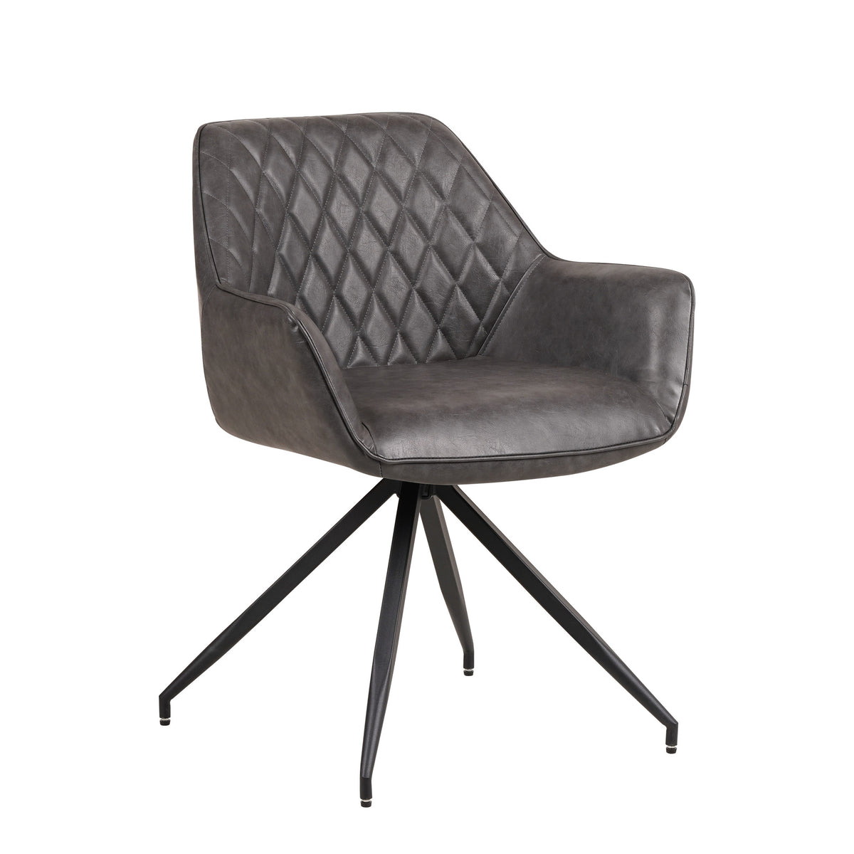 Dining room chair Gian Dimehouse Anthracite LxWxH 73x65x50 Faux leather White photo diagonal front view