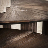 Coffee tables - Coffee table set of 2 Myla Triangular Teak Wood Brown - Japandi - Dimehouse