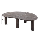 Coffee tables - Coffee table Myla Organic Teak Wood Brown 110 cm - Japandi - Dimehouse