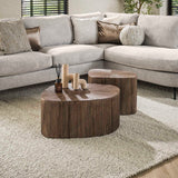 Coffee tables - Coffee table set of 2 Myla Square Teak Brown - Japandi - Dimehouse