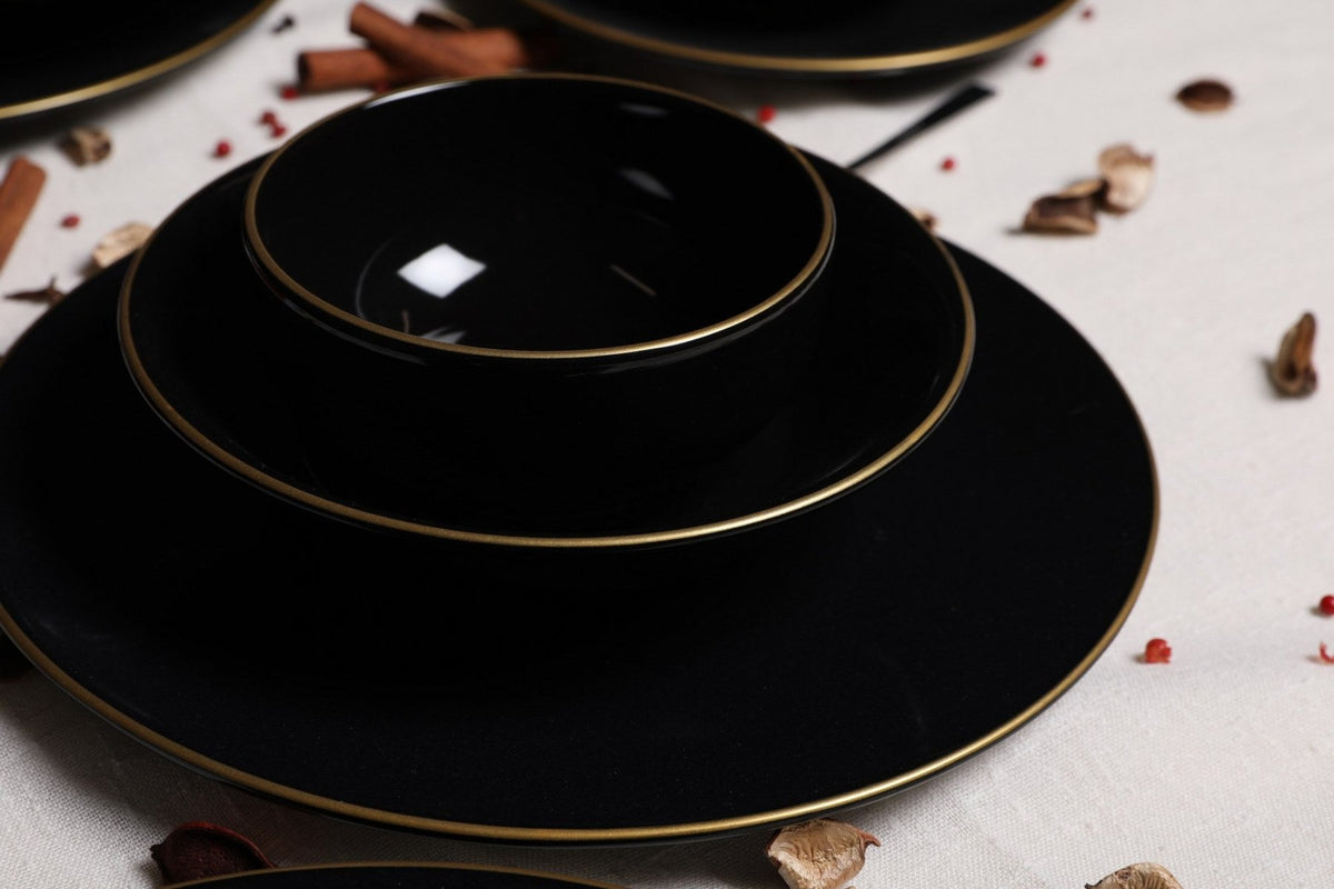 TY040424F650A841600MAET600 Black Gold 100% CERAMIC STONEWARE 27 cm wide