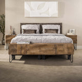 Bedside table - Bedside table 2 drawers sand color Mango wood Oona - Dimehouse
