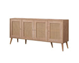 Calvin storage cabinet with soft-close 180 cm Oak look Melamine coated wood composite, MDF