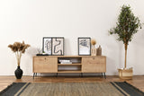 Calvin storage cabinet oak look 180 cm Melamine coated wood fiber board