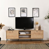 Calvin storage cabinet oak look 180 cm Melamine coated wood fiber board