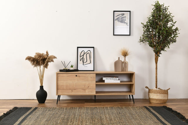 Calvin cabinet oak look with soft-close 140 cm Melamine coated wood composite and MDF