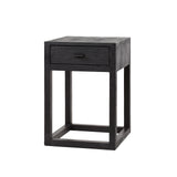 Bedside tables - Bedside table Black Acacia Wood Davey 1 Drawer - Dimehouse