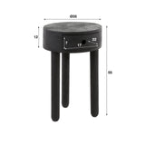 Bedside tables - Round Davey Bedside Table Black Acacia Wood 1 drawer - Dimehouse
