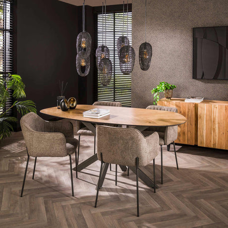 Dining tables - Organic Dining Table Annemé Herringbone 180 x 95 cm - Dimehouse