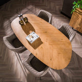 Dining tables - Organic Dining Table Annemé Herringbone 180 x 95 cm - Dimehouse
