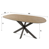 Dining tables - Organic Dining Table Annemé Herringbone 180 x 95 cm - Dimehouse