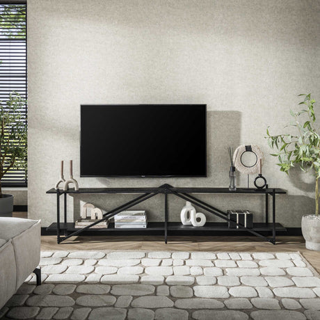 TV Furniture - TV Furniture Loek Gray Metal 220 cm - Dimehouse