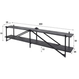 TV Furniture - TV Furniture Loek Gray Metal 220 cm - Dimehouse