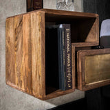 Bedside Tables - Solano Set of 2 Bedside Tables Solid Mango Sand Brass - Dimehouse