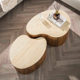 Coffee Tables - Vento Set of 2 Kidney Shaped Coffee Tables Mango Sand - Dimehouse