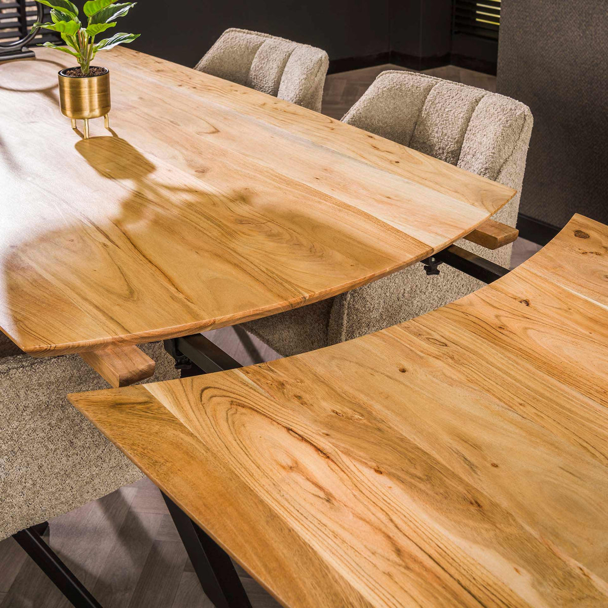 Dining tables - Extendable Dining Table Mack Danish Oval Acacia Wood 175 - 275x90 cm - Dimehouse