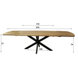 Dining tables - Extendable Dining Table Mack Danish Oval Acacia Wood 175 - 275x90 cm - Dimehouse