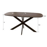 Dining tables - Danish oval dining table walnut brown solid acacia wood Tavon 150x90 cm - Dimehouse