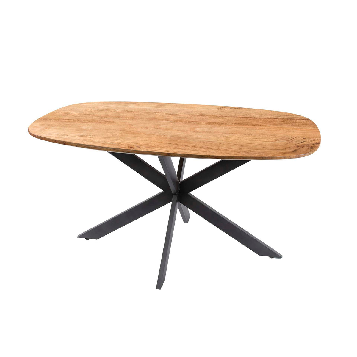 Dining tables - Danish oval dining table light solid acacia wood Tavon 150x90 cm - Dimehouse
