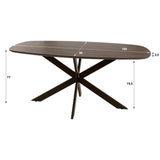 Dining tables - Danish oval dining table walnut brown solid acacia wood Tavon 180x95 cm - Dimehouse
