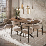 Dining tables - Danish oval dining table walnut brown solid acacia wood Tavon 180x95 cm - Dimehouse