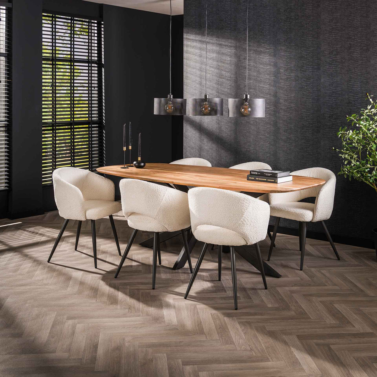 Dining tables - Danish Oval Dining table Tavon Acacia wood 180x95 cm - Dimehouse