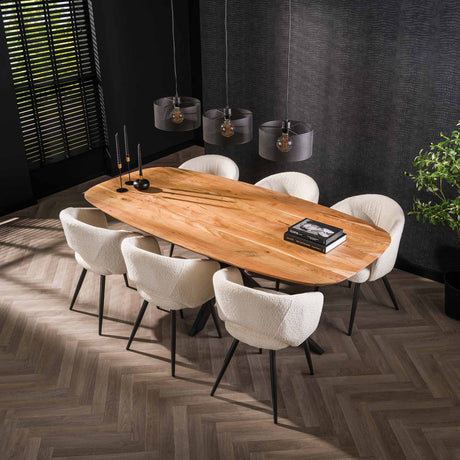 Dining tables - Danish Oval Dining table Tavon Acacia wood 180x95 cm - Dimehouse
