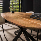 Dining tables - Danish Oval Dining table Tavon Acacia wood 180x95 cm - Dimehouse