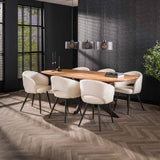 Dining tables - Danish Oval Dining Table Tavon Acacia Wood 215x105 cm - Dimehouse