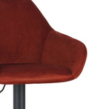Bar Stools - Venom Bar Stool Copper Velvet - Adjustable Swivel Bar Chair with Armrest - Dimehouse