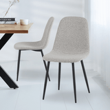 Dining room chairs - Set of 4 Scandinavian Dining room chairs Natural Melange Bouclé Fabric Swift - Without Armrests - Dimehouse
