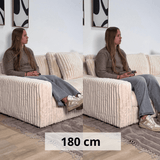 Sofas - 3-seater corner sofa XXL Beige Ribbed sofa Nia - Dimehouse