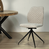 Dining room chairs - Swivel Dining room chair Light gray Charly Chenille Fabric - Dimehouse