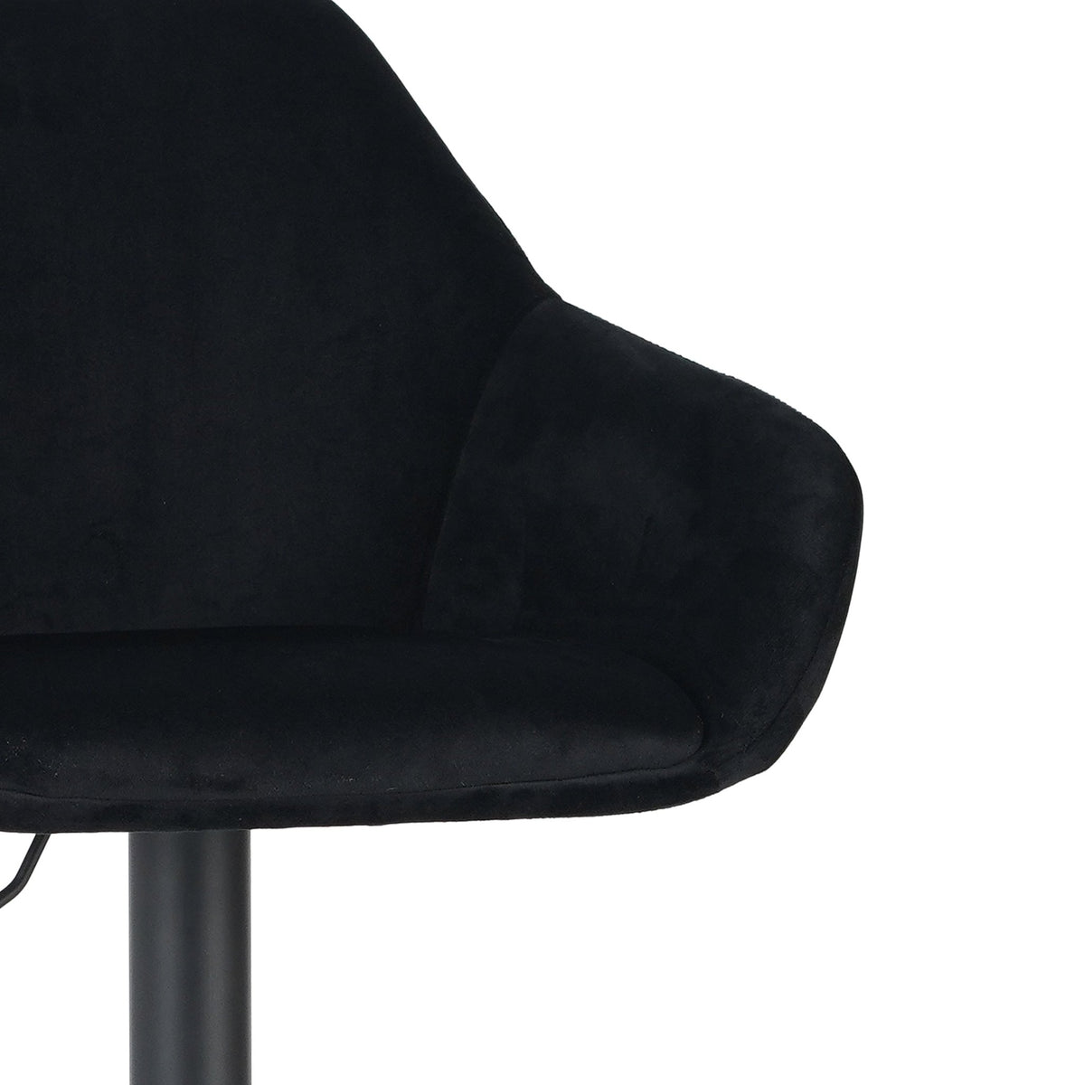 Bar Stools - Venom Bar Stool Black Velvet - Adjustable Swivel Bar Chair with Armrest - Dimehouse