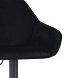 Bar Stools - Venom Bar Stool Black Velvet - Adjustable Swivel Bar Chair with Armrest - Dimehouse