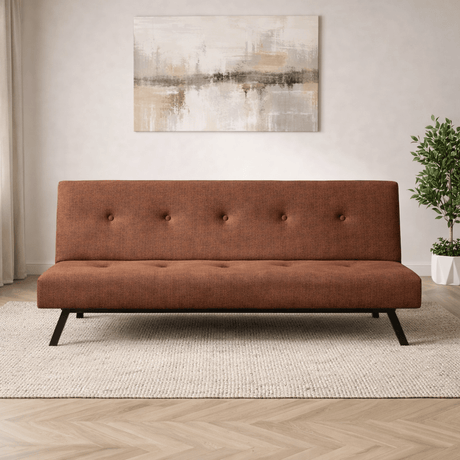 Sofa beds - Sofa bed Zoly Brown Fabric 3 - Seater - 180 cm - Without armrests - Zoly - Dimehouse