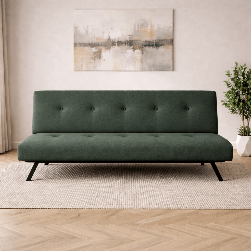 Sofa beds - Sofa bed Green Fabric 3 - Seater - 180 cm - Without armrests - Zoly - Dimehouse