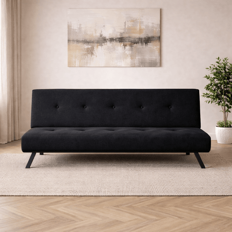 Sofa beds - Sofa bed Black Fabric 3 - Seater - 180 cm - Without armrests - Zoly - Dimehouse