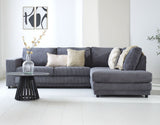 Sofa Gabi DeGeBe Anthracite Fabric Atmospheric photo front view