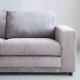 Sofas - Corner sofa light gray ribbed sofa Gabi - left - Dimehouse