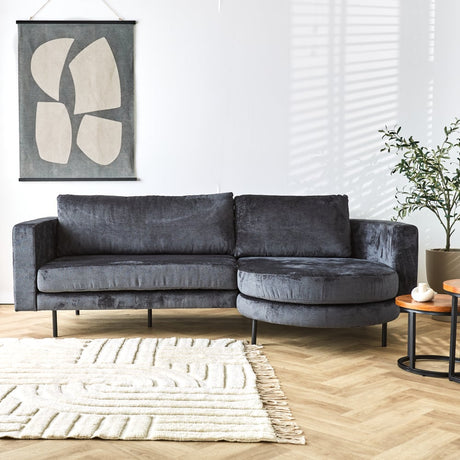 Sofa Bella Dimehouse Anthracite LxWxH 138x98x55 Fabric Atmospheric photo front view