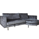 Sofa Bella Dimehouse Anthracite LxWxH 138x98x55 Fabric White photo diagonal front view