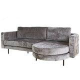 Sofa Bella Dimehouse Gray LxWxH 138x98x55 Fabric White photo diagonal front view
